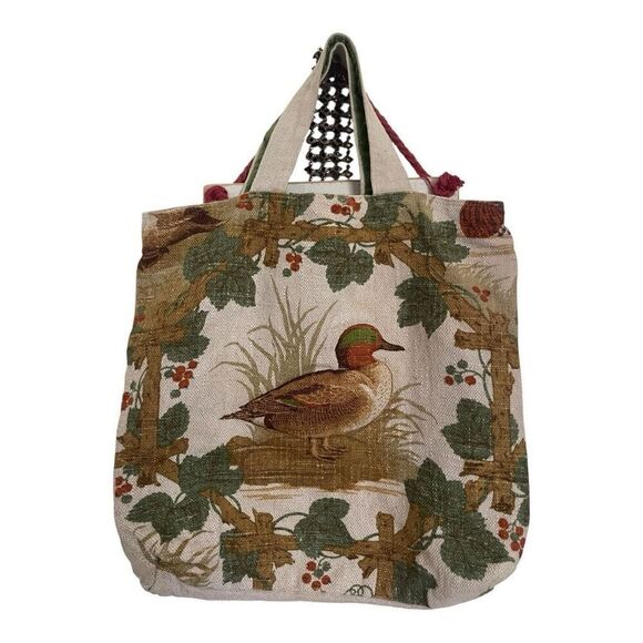 Handmade Puffy Duck Cottagecore Shabby Chic Tote Bag - Picture 1 of 7